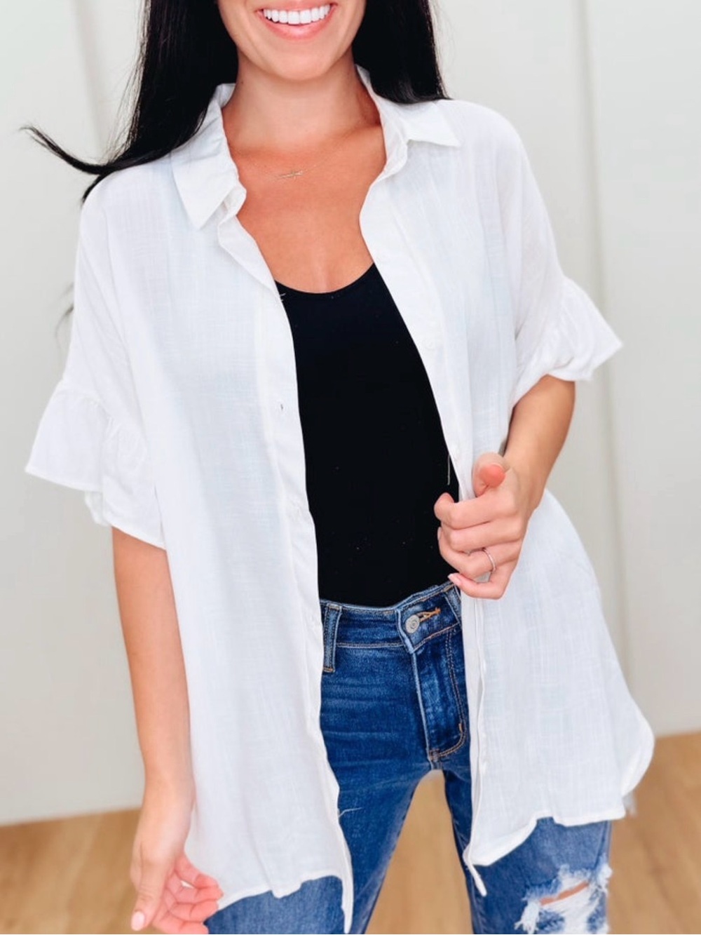 White Linen button down